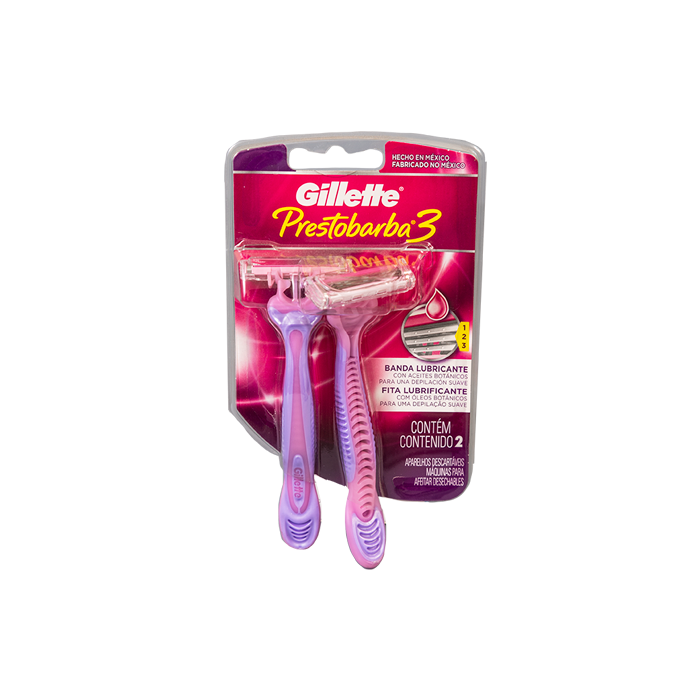 GILLETTE PRESTOBARBA 3 MAQUINA DESECHABLE BLISTER 2 MUJER