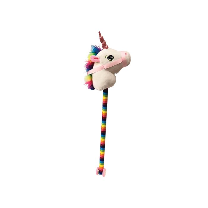 UNICORNIO DE PALO MULTICOLOR CON SONIDOS 3A+ (33976)