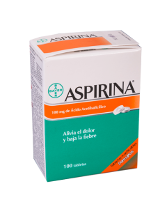 ASPIRINA NIÑO 100 MG TABLETA MASTICABLE