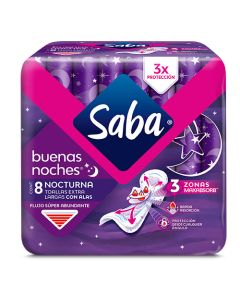 SABA BUENAS NOCHES CON ALAS TOALLAS FEMENINAS