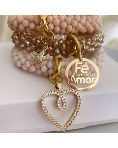 SET6 AMAPOLA TRES DE PULSERAS DE CRISTALES