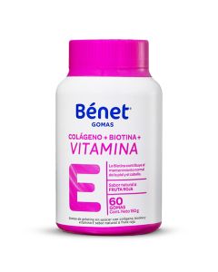 BENET GOMAS COLAGENO+BIOTINA Y VIT E 60 GOMAS 150g