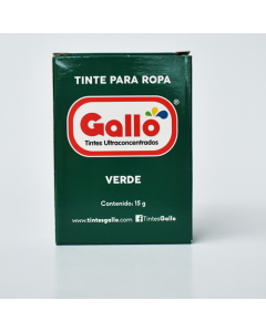 TINTE ROPA GALLO VERDE X 1 UNIDAD