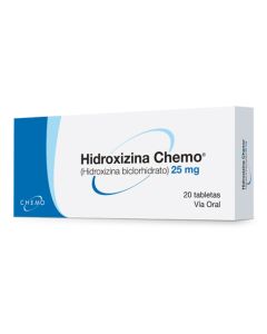 HIDROXIZINA 25 MG X 20 TABS CHEMO