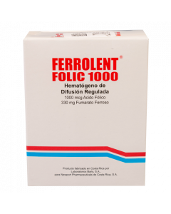 FERROLENT FOLIC 1000 CAPSULAS 330 MG / 1000 MCG